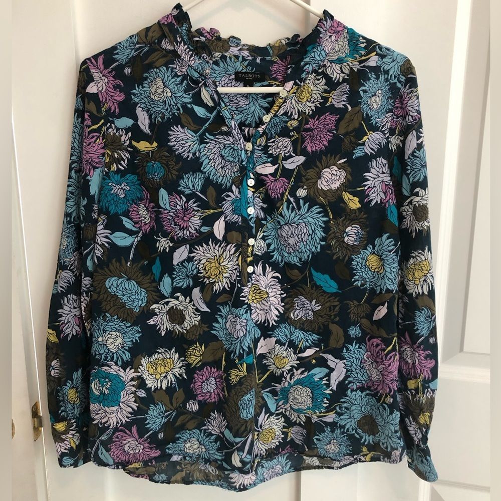 TALBOTS ~ Women's Floral Blouse
